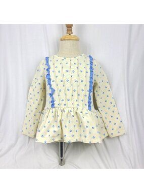 Matilda Jane Moments with You Adventurous Acorn Tunic Blue Ivory Girls Size 2